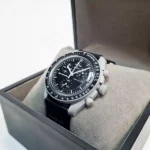 ساعت مچی امگا سواچ مشکی بند چسبی - Image 5