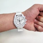 ساعت مچی امگا سواچ سفید بندچسبی