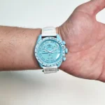 ساعت امگا سواچ آبی بند چسبی - Image 4